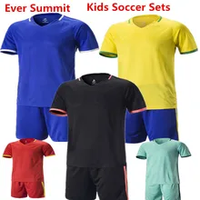 Детские футбольные майки Ever Summit S1606 для мальчиков, футбольные тренировочные наборы, Настраиваемые DIY создать командная Униформа полиэстер высокого качества
