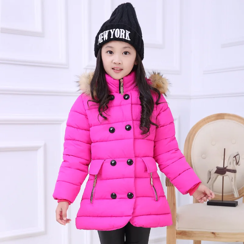 

Fashion Simple fashion skirt style design for girls winter down jacket thick warm long UV protection children's cotton clothing
