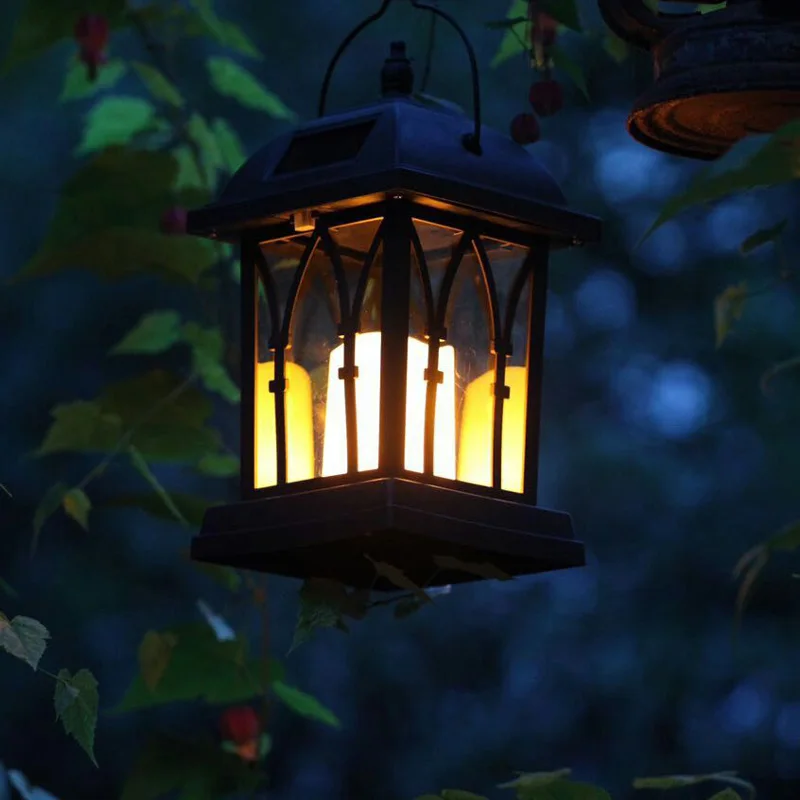 

Solar Power Waterproof LED Candle Light Outdoor Garden Lawn Hanging Lantern Lamp JDH99