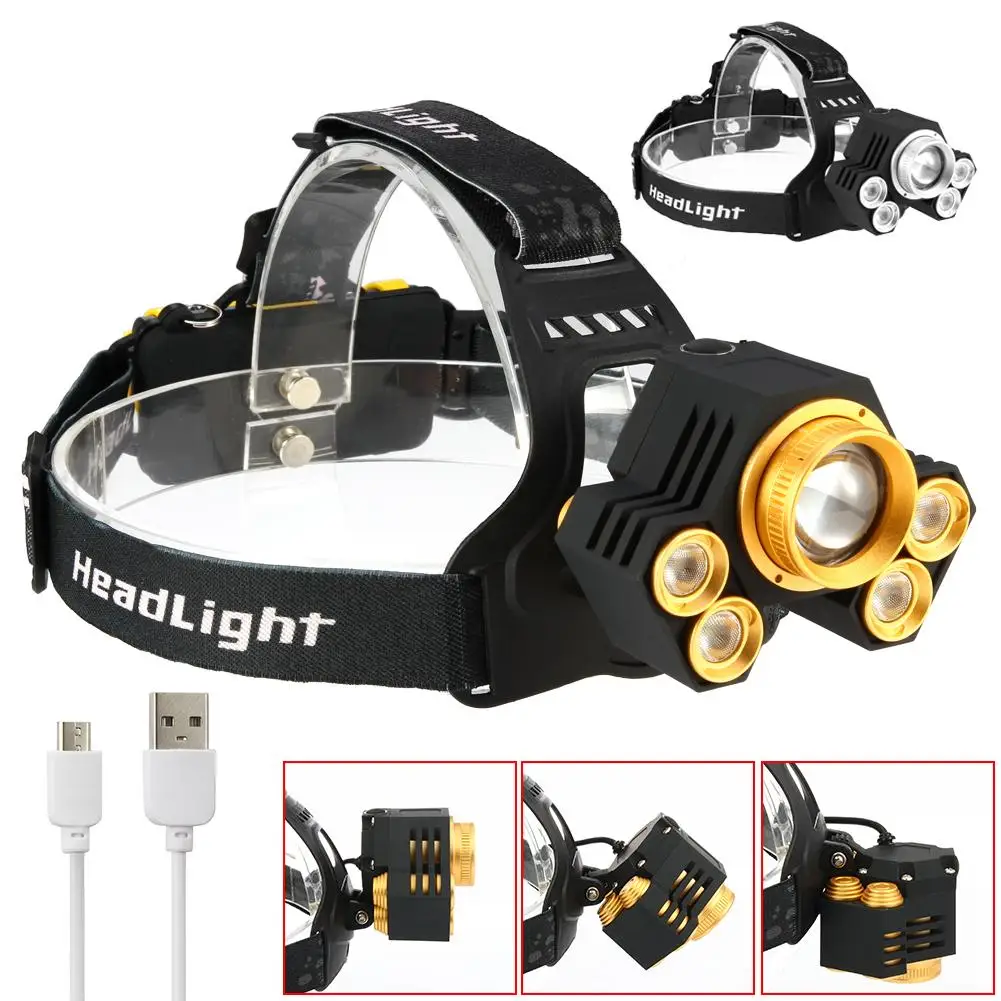Налобный фонарь светодиодный с зумом 3/5 T6 8000 ~ 15000 лм|headlamp headlight|led headlamp headlightled |