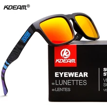 Kdeam счастливые поляризационные солнцезащитные очки мужские очки модные квадратные солнцезащитные очки для вождения женские с фирменной коробкой