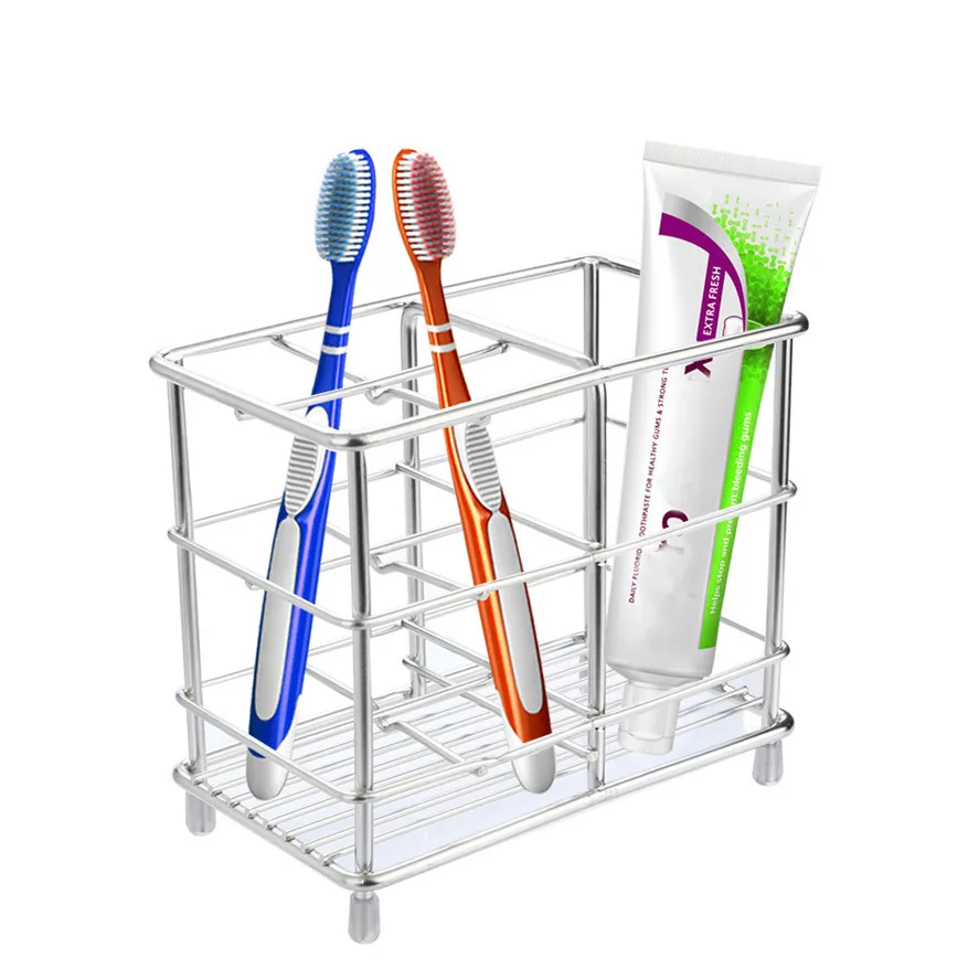 Bathroom Storage Organizer 1pc Stainless Steel Toothbrush Holder and