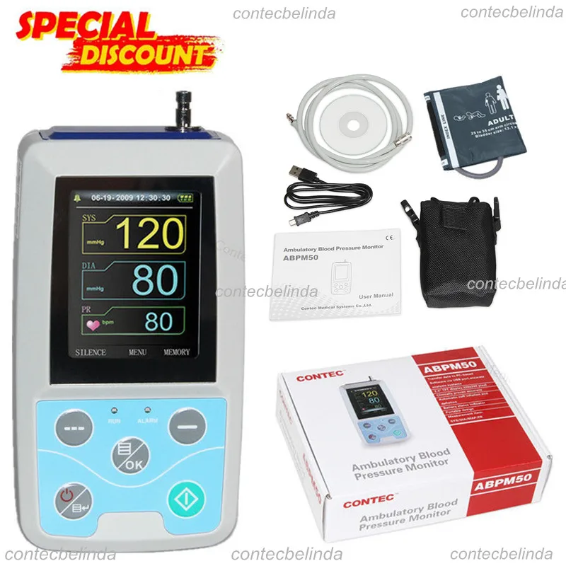 Амбулаторный монитор кровяного давления NIBP Holter ABPM50 USB Программное обеспечение 24