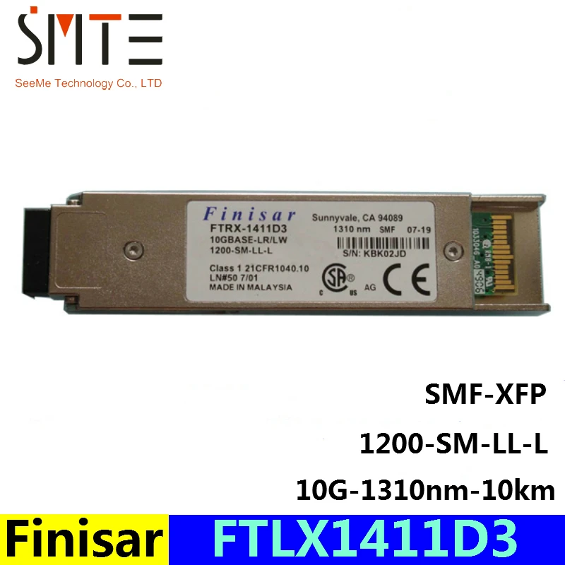 

Finisar FTLX1411D3 10G1310nm-10km-SMF-XFP 10GBASE-LR/LW 1200-SM-LL-L Sunnyvale.CA 94089 KBK02JD Class 1 21CFR1040.10 LN#50 7/01