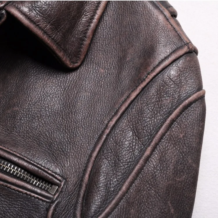 de couro genuíno moda motocicleta jaquetas grossas casacos inverno S-5XL
