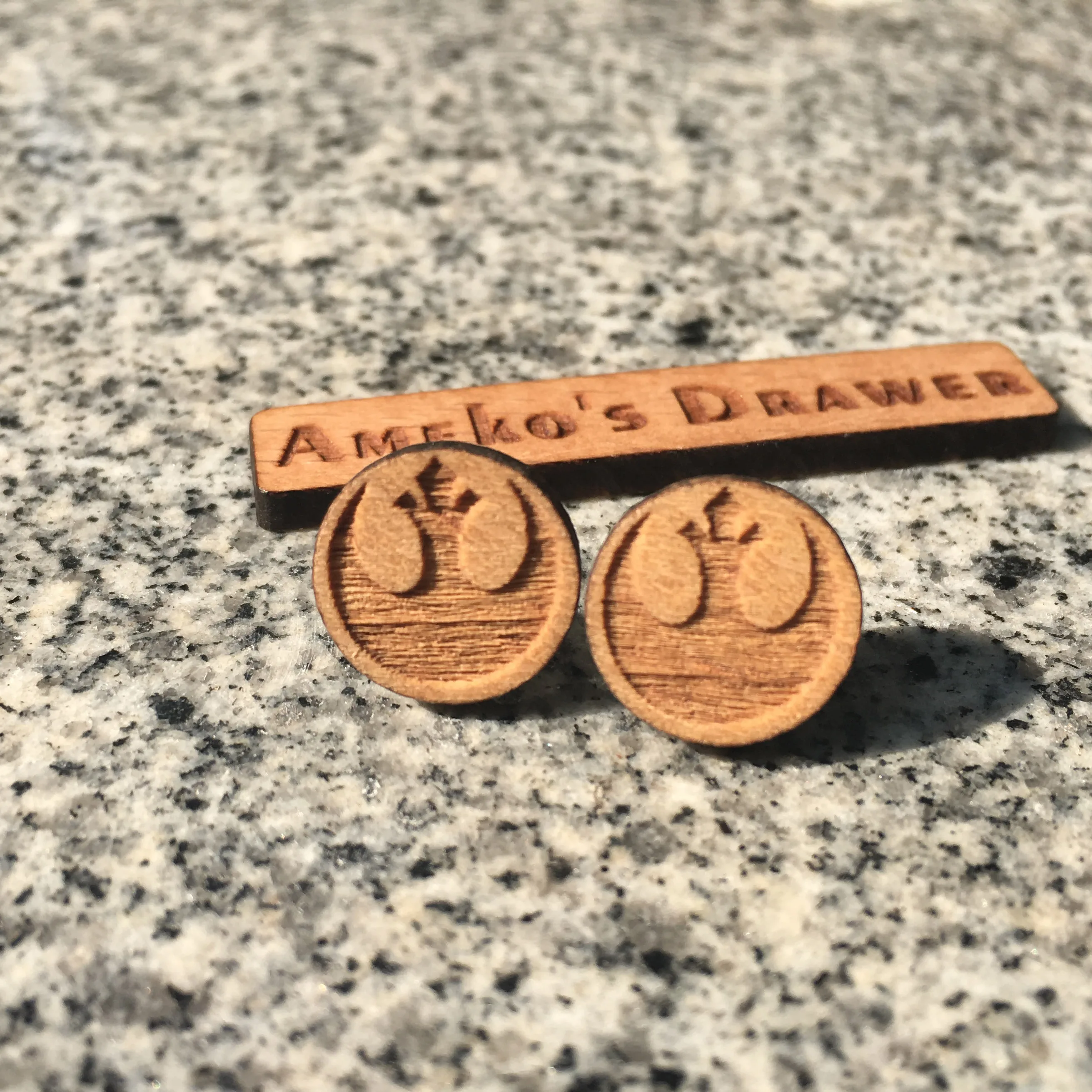 

Laser Cut Star Wars Rebel Alliance Symbol Earrings Skywalker Stud Darth Vader Wooden Earring Handmade Earrings X 1 Pair