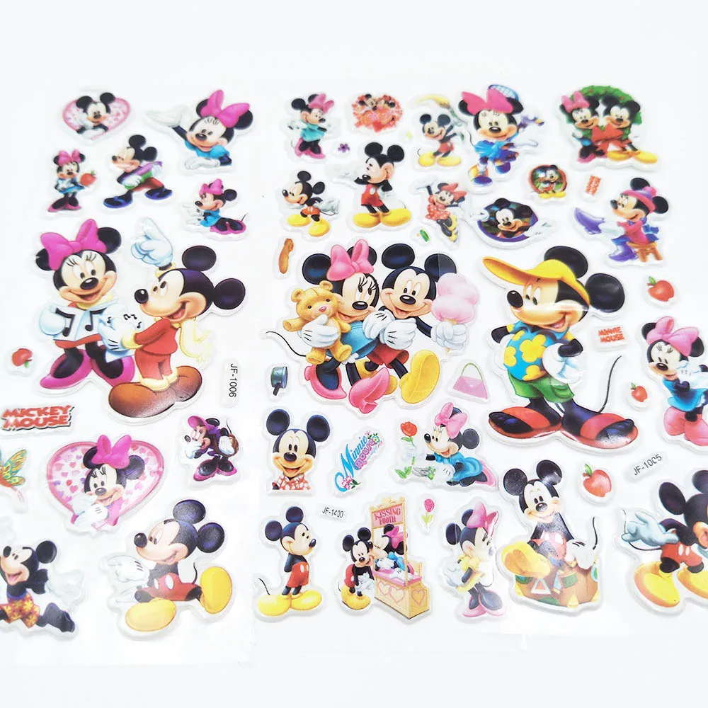 

Mickey Mouse 6pcs Mickey Mouse Sticker Children's Birthday Gift Toy Cute 3D Stereo PVC Bubble Sticker Child Reward DIY