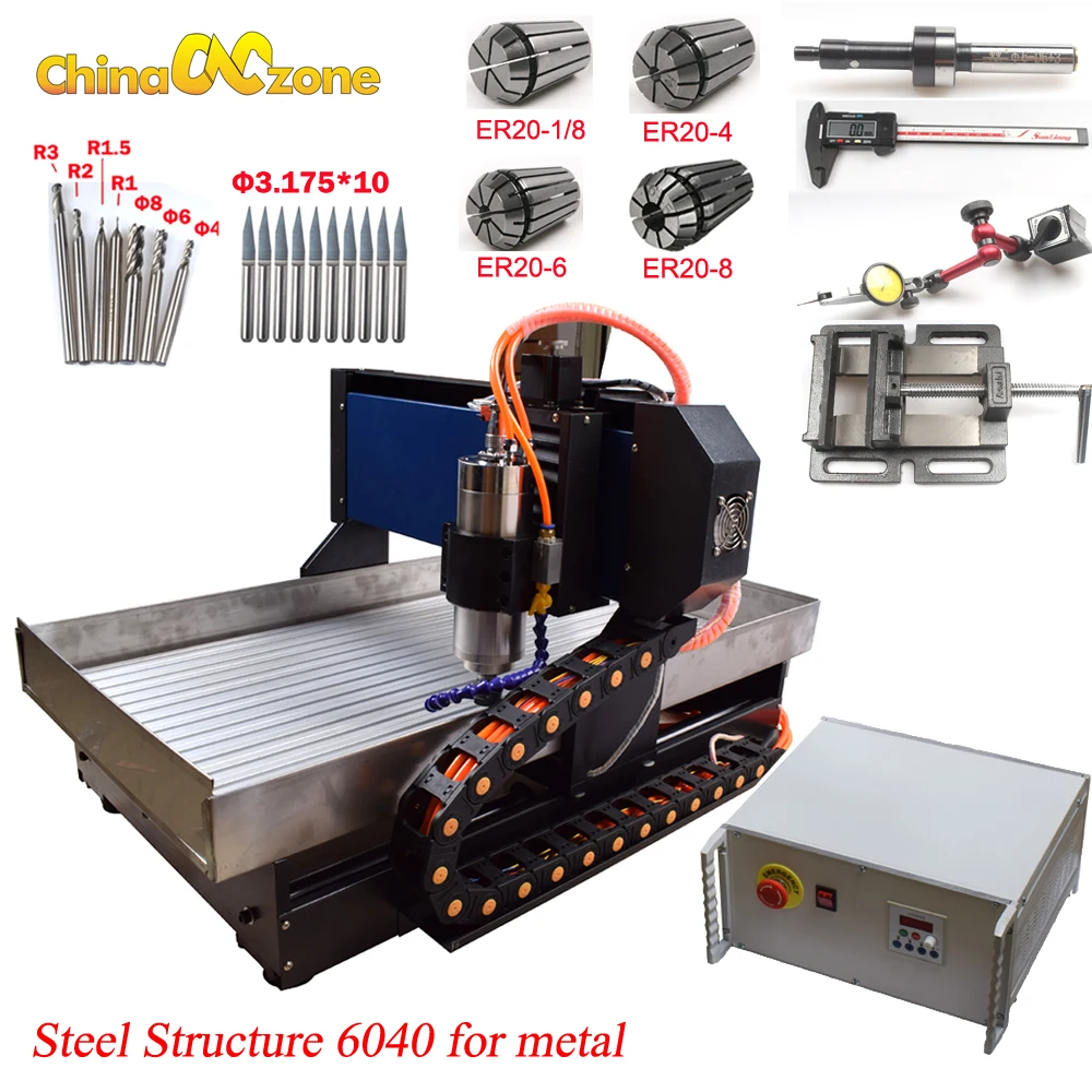 

6040 CNC 3axis 2.2KW CNC router wood carving machine steel/aluminum/copper milling engraving machin mach3 control