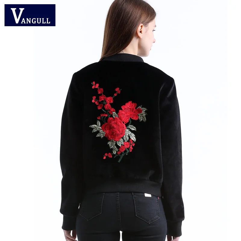Vangull New embroidery basic jacket coat Spring 2018 street satin bomber jacket Women reversible baseball jackets sukajan Vangull New embroidery basic jacket coat Spring 2018 street satin bomber jacket Women reversible baseball jackets sukajan