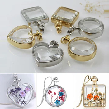 

2PCS Glass Locket pendant without chain Glass locket pendant Love locket Dried flower pendant memory locket