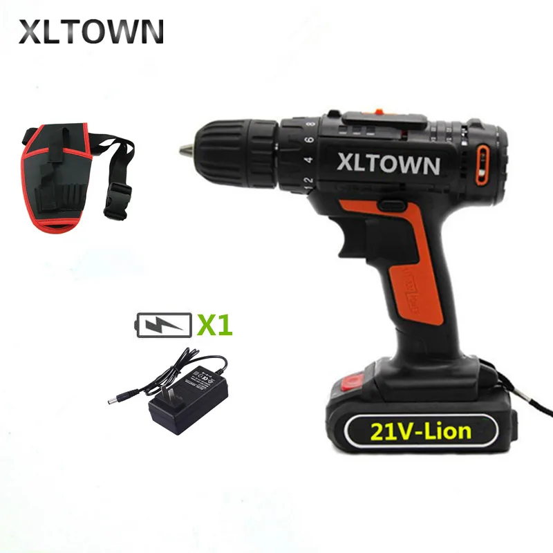 XLTOWN 21 v Беспроводная электрическая дрель многофункциональная перезаряжаемая литиевая батарея Мини Электрическая отвертка бытовые