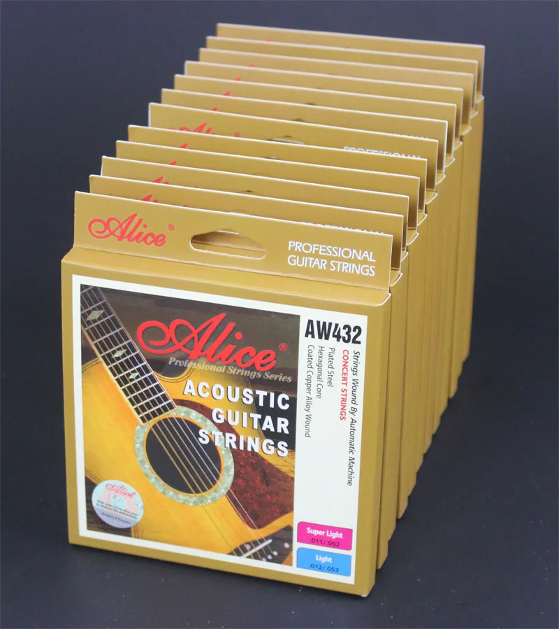 

12 Sets Alice AW432P Hexagonal Core Coated Copper Alloy Wound Colourful Ball-End Acoustic Guitar Strings