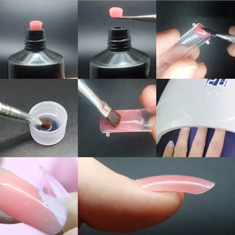 Rápido edificio Polygel uñas líquido polaco Slip solución falso uñas cepillo doble terminó Rápido edificio Polygel uñas líquido polaco Slip solución falso uñas cepillo doble terminó