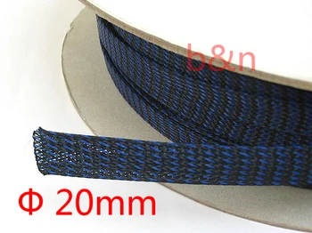 

20mm Diameter Fire retardant Three wire encryption weaving flexible PET WEAVING MESH tube Bushings Checkered casing