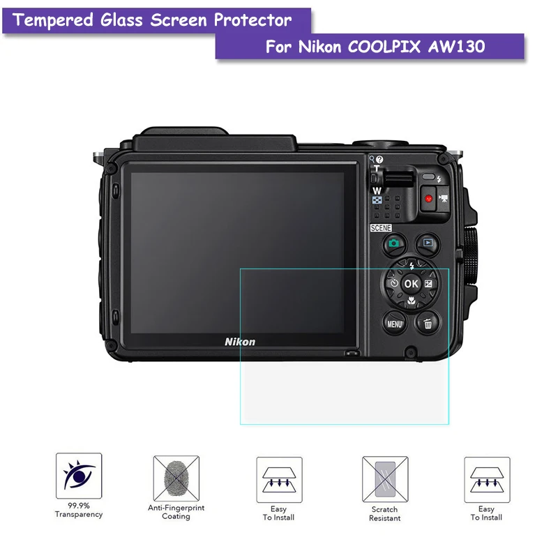 Закаленное стекло 9H Защита ЖК экрана Настоящее защитная пленка для Nikon COOLPIX AW130
