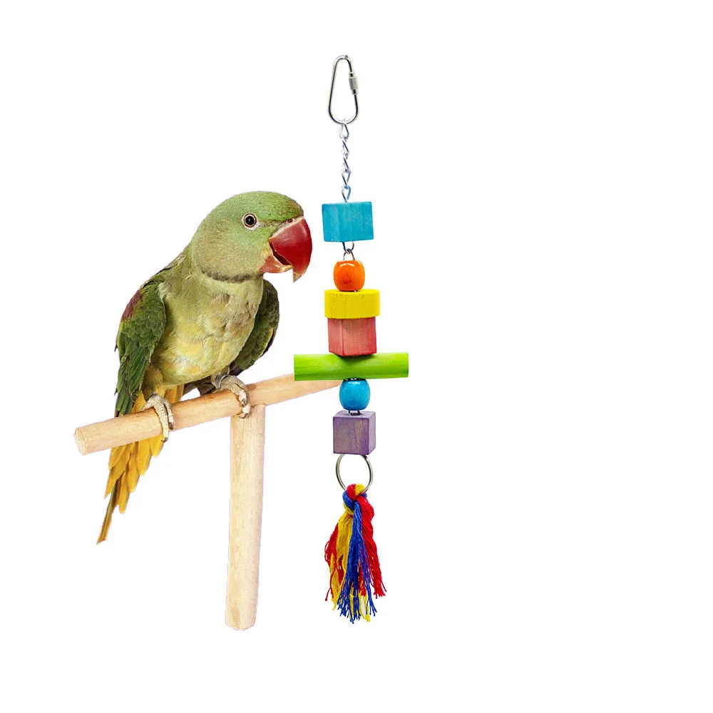 Traumdeutung Parrot Toys For Bird Building Blocks Accessories Parakeet Cage Decoration Perch