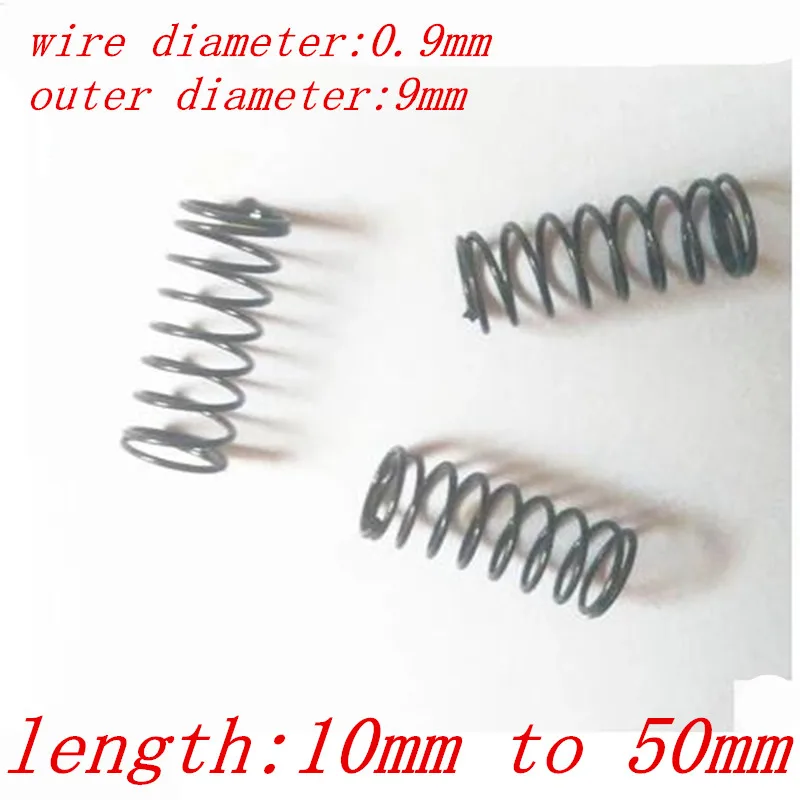 20pcs wire 0.9mm OD=9mm length 10mm to 50mm Small spot spring wire