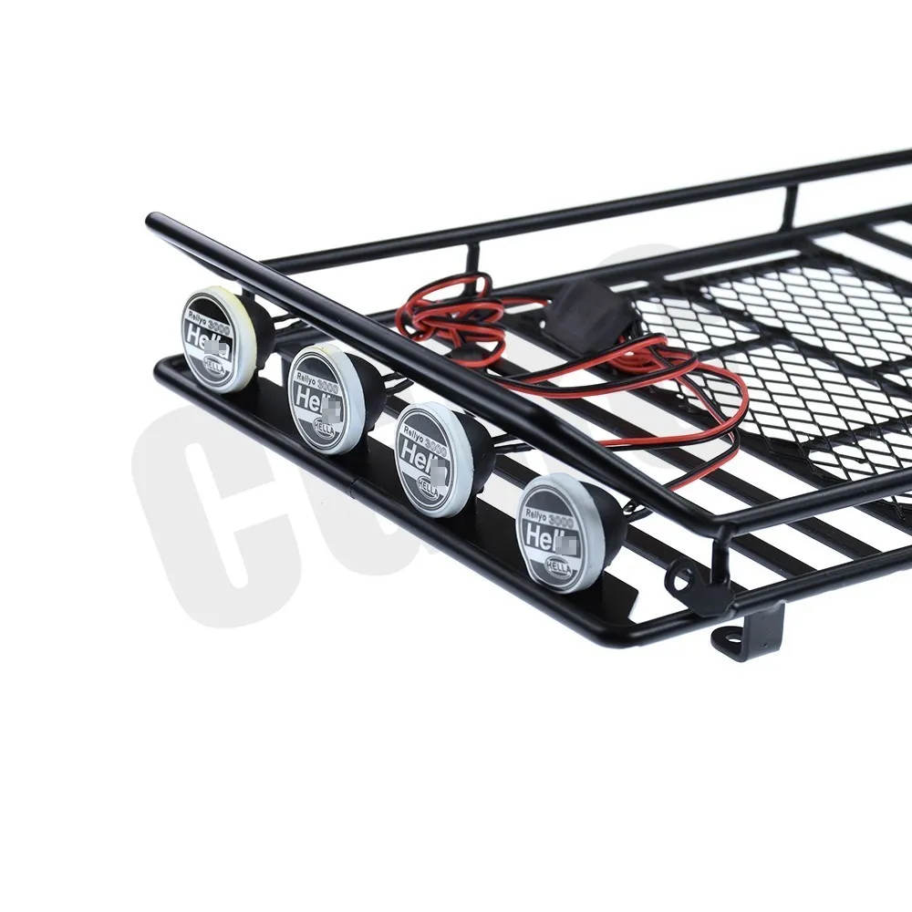 Светодиодная металлическая багажник на крышу для 1/10 RC Crawler Trx4 Bronco Axial Scx10 RC4WD CC01