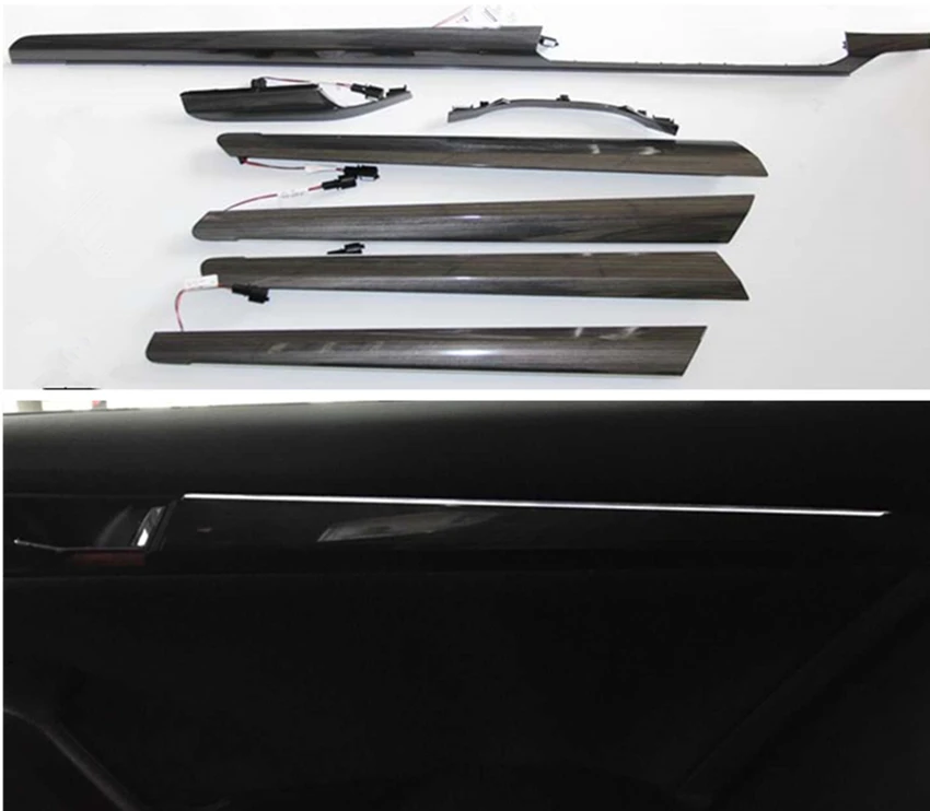 

OEM LED atmosphere light instrument panel interior door trim with LED Ambient Light Peach wood trim For Skoda 16-18 new Superb