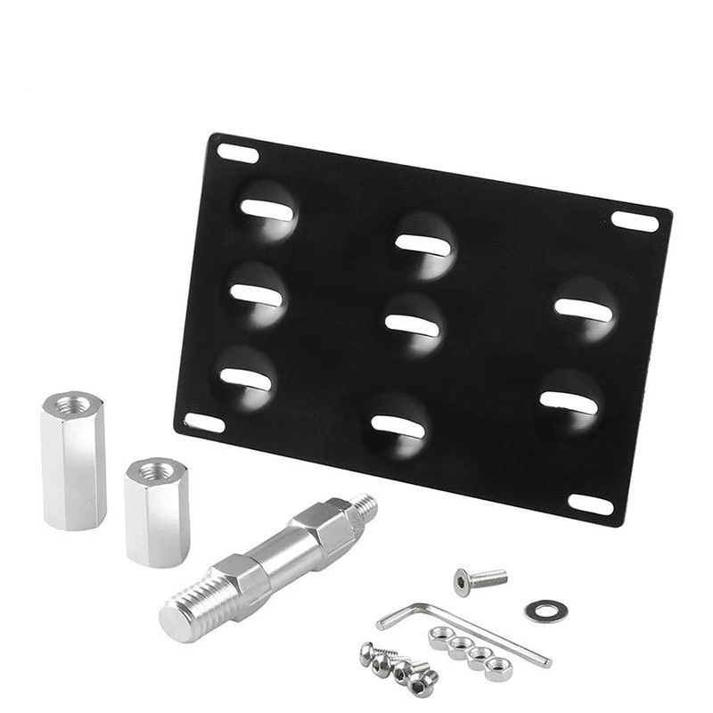 1 Set Front Bumper Tow Hook License Plate Mount Bracket Holder For BWM