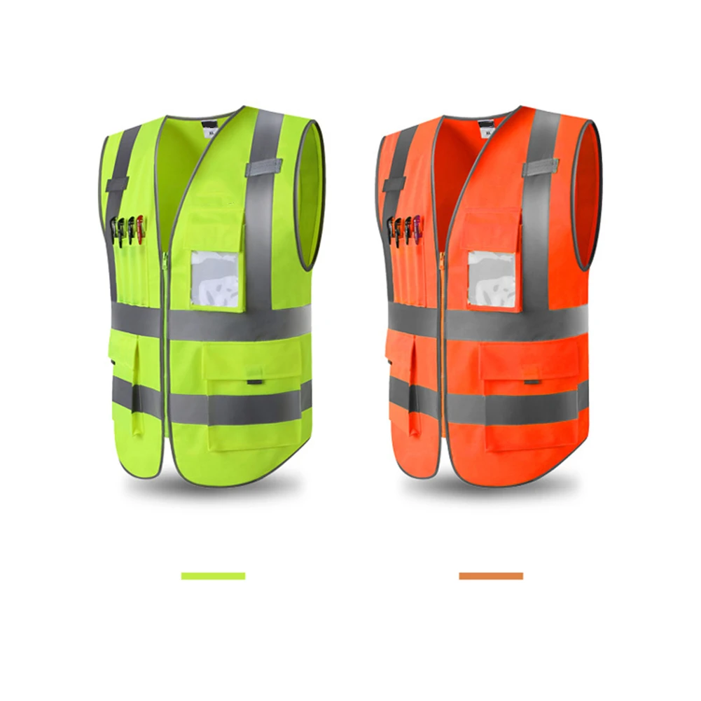 Жилет для руководителя HI VIS VIZ с высокой видимостью, Светоотражающий Жилет для безопасности, оранжевый желтый жилет для безопасности