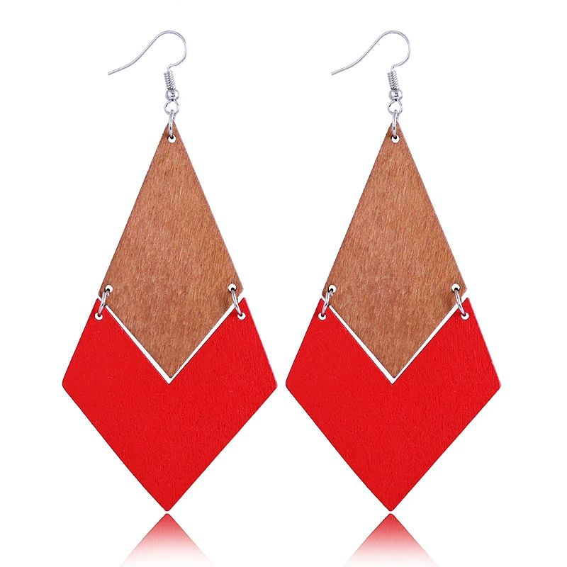 

Liuxsp Geometric Wood Drop Earrings Fashion Jewelry