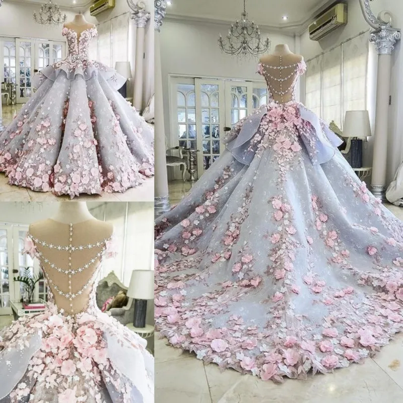 

201 Spring Xia Xinkuan Korean Package Long Sleeve Bride Self-cultivation Show Lanky Tailing Wedding Dress Full Dress 05419