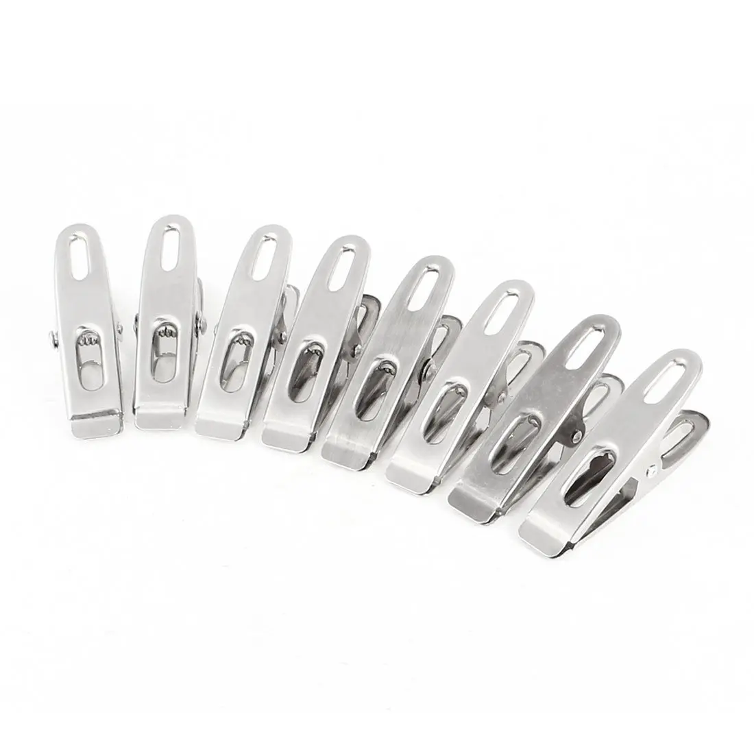 

8 Pcs Stainless Steel Spring Loaded Metal Laundry Clothes Clip Pegs
