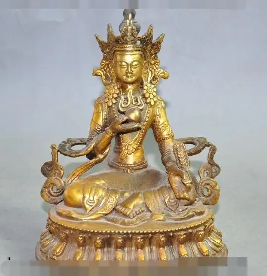 

S00206 7"old tibet buddhism bronze gilt fane Tara KwanYin GuanYin goddess buddha statue (B0328)