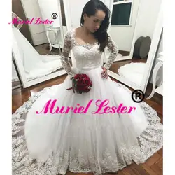 Vestidos De Novia cap бальное платье с рукавами свадебное платье es 2019 аппликационные Жемчужины для кружева плюс размер невесты свадебное платье Robe De