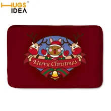 HUGSIDEA Рождественский медведь дверной коврик напольный коврик для гостиной Санта-Клаус фланелевый коврик нескользящий Открытый коврик 59*40 см