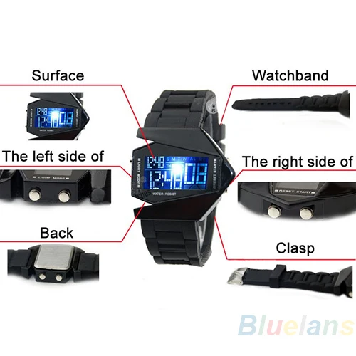 LED Display font b watches b font Digital men sports military Oversized font b watch b