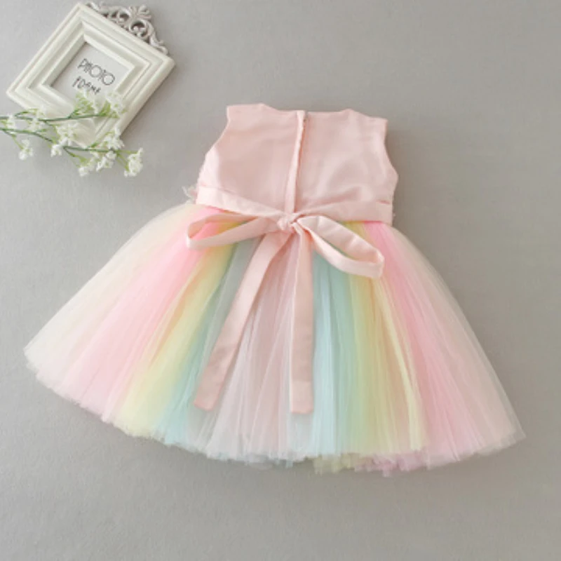 2018-new-arrival-Rainbow-Party-Dress-for-Baby-Girl-Dress-Wedding-Baby-Birthday-Dress-for-Girl (3)