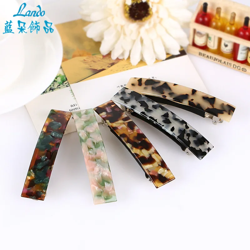 

2019 Fashion Tortoiseshell Acrylic Acetic Acid Hair Clip For Women Hair Accessories Color Mixed Headdress For Women Bohemian New