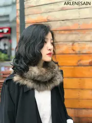 Arlenesain заказ 2019 Новая мода 20*70 см Потрясающие hiagh качество мех соболя обе стороны ткань для женщин шарф