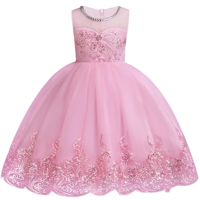 

JAYLAY Baby Embroidery Tulle Tutu Princess Girls Dresses Formal Flower Girl Dress For Wedding Party Dresses Elegent Christmas Clothing