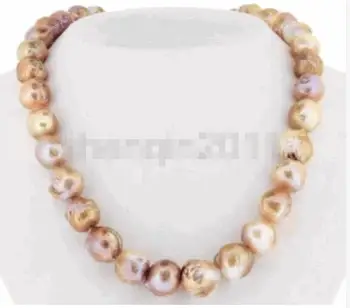 

Beautiful 12-13 mm natural kasumi pink Purple pearl necklace 18inch 36"