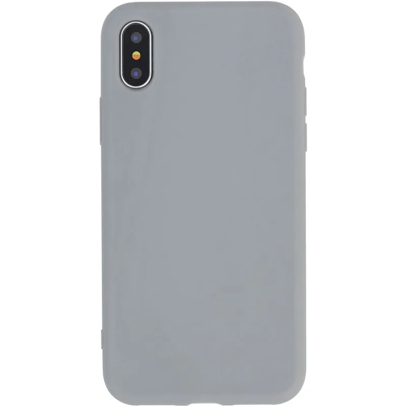 Matte plain gray silicone phone back cover for iphone8plus case Soft