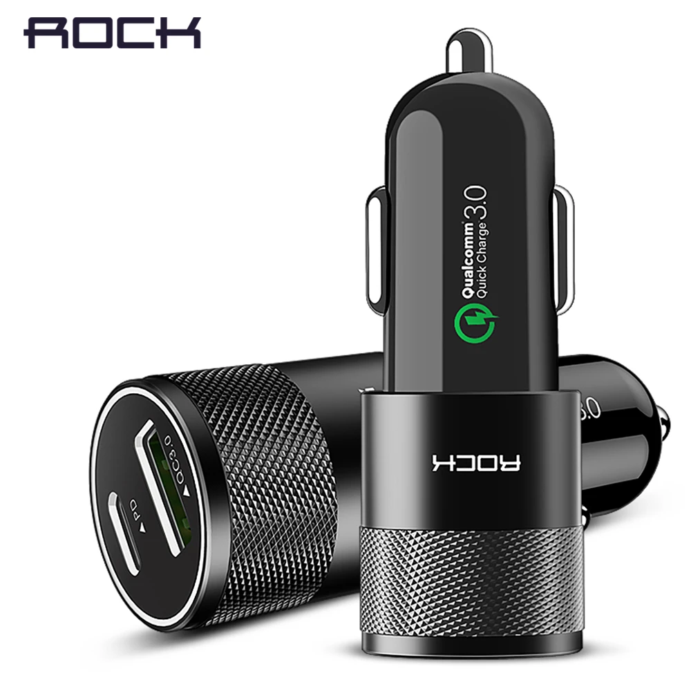 Рок Quick Charge 3 0 QC3.0 36 Вт USB Автомобильное Зарядное устройство для samsung galaxy huawei Xiaomi Тип