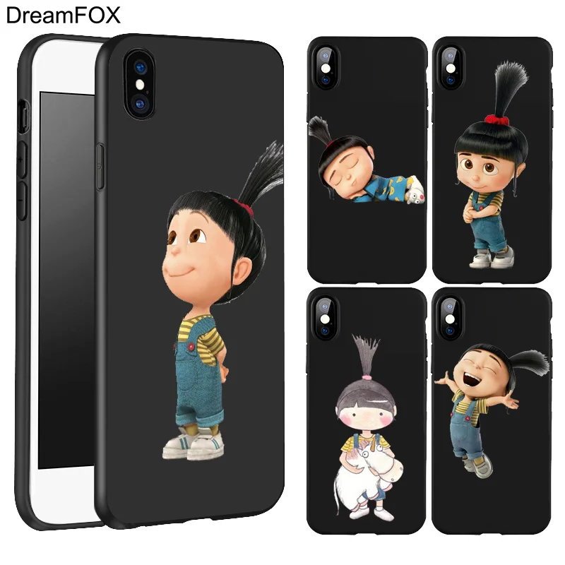DREAMFOX L002 Agnes Unicorn Черный Мягкий ТПУ силиконовый чехол для Apple iPhone 11 Pro XR XS Max X 8 7 6 6S Plus 5