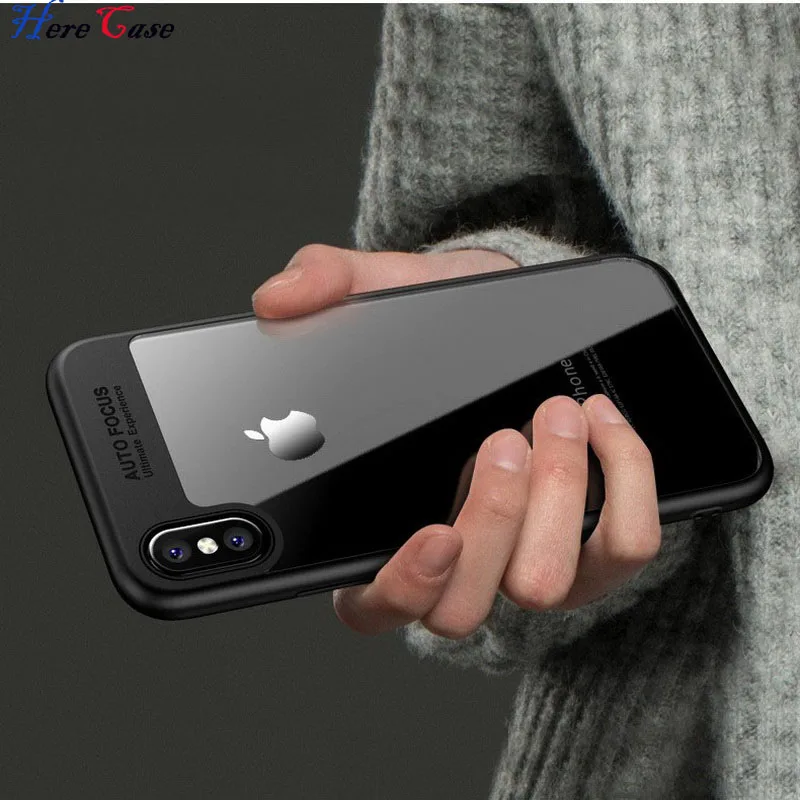 Для Iphone X Case 6 6s 7 8 плюс Роскошный прозрачный жесткий чехол на заднюю часть Капа