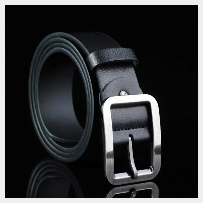 Ремень мужской кожаный с квадратной пряжкой 125 см XL XXL|125 cm|fashion leather beltleather belt |