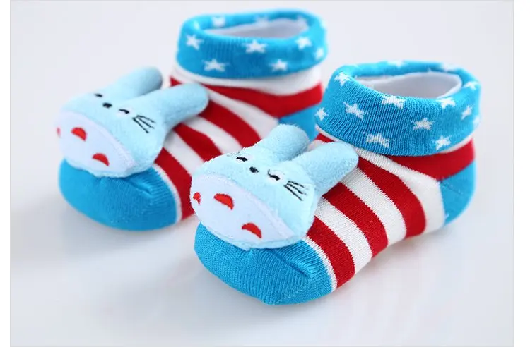 Милые детские тапочки на возраст от 0 до 9 месяцев хлопковые носки милые Нескользящие теплые носки с рисунками животных для новорожденных мальчиков и девочек