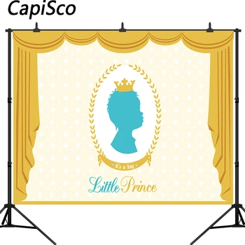 

Capisco Little prince photography background Curtain Crown baby shower birthday party backdrop photocall photo studio printed