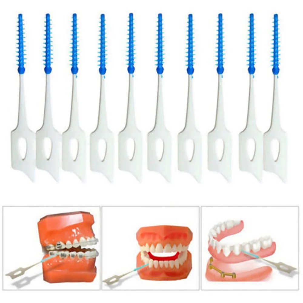 20Pcs thread adult sticks interdental Brushes Clean between teeth brush
