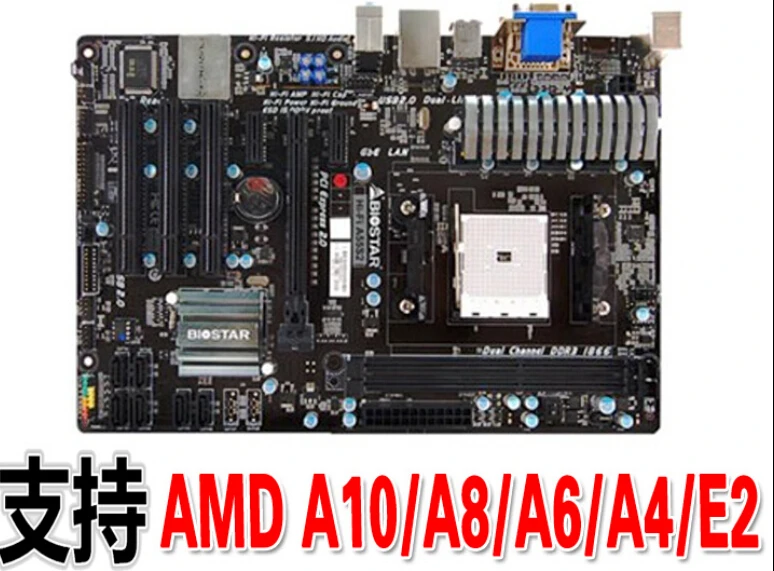 

100% original  Free shipping desktop motherboard for Biostar Hi-Fi A55S2  DDR3 FM2 A10/A8/A6/A4/E2/Athlon II   free shipping