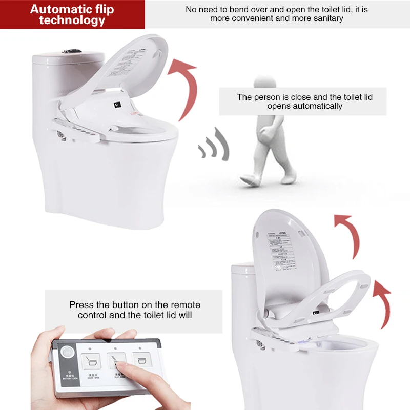  FOHEEL Automatic Open Smart Toilet Seat Cover Electric Smart Bidet Toilet Seat WC Auto Open Seat He - 32967677516