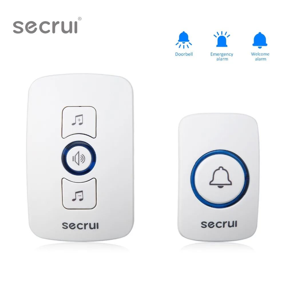 

SECRUI M525 Wireless Doorbell Wall Plug-in Cordless Waterproof Smart Home Welcome Alarm with 32 Songs Chimes Easy Install