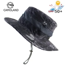 UPF 50+ быстросохнущая Панама Летняя мужская и женская шапка Boonie уличная УФ-защита светильник Военная армейская рыболовная тактическая Солнцезащитная шляпа