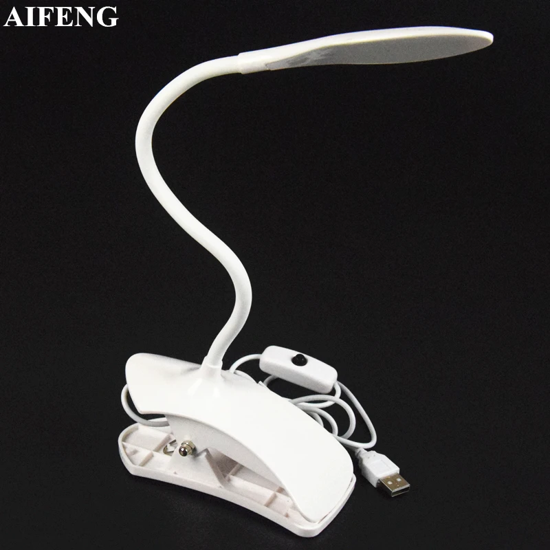 

AIFENG USB Led Table Lamp Eye Protect Clip Reading Table Light Flexible Hose Led Study Desk Lamp Beside Reading Light Book Light